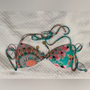 Luli Fama Multicolor Striped Bikini Top